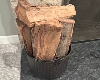 Hammered Metal Fireplace Log Bucket