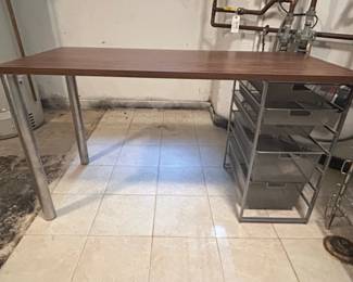 IKEA Alex Desk with Wire Mesh Drawer Unit