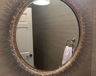 MidCentury Modern Style Metal Sunburst Mirror