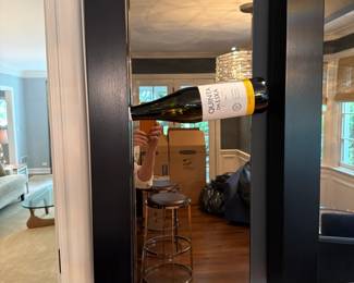 Contemporary WallMounted Mirrored Wine Racks Set of