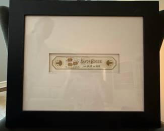 Vintage Savon Bosse French Soap Label Framed