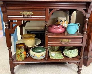 Ceramic and Pottery Objects, Eastlake-Style Table