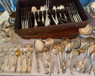 Sterling Silver Souvenir Spoons, Serving Spoons and Forks, and Etruscan-Engraved by Gorham Silver