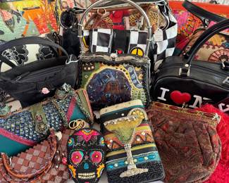 Handbags and Purses by Betsy Johnson, Kate Spade, Mary Frances, Isabella Fioré, Art Bags, Brahman