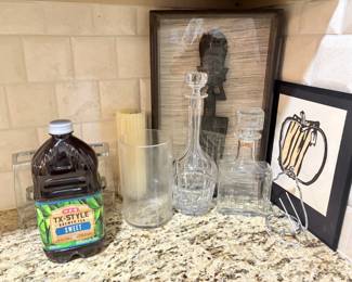 Cut Crystal Decanter and Stopper Set