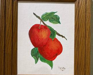 Original Still Life Painting of Apples by Debbie 