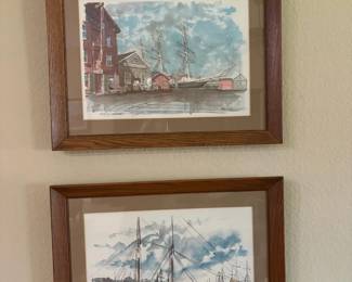Pair of Maritime Watercolor Prints by Paul N. Norton