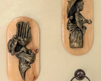 African Mother and Child Wall Plaques Set of 