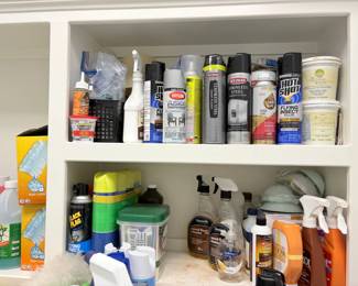 Assorted Household Cleaning, Maintenance, and Repair Products