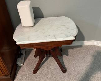 Victorian Eastlake Marble Top Parlor Table