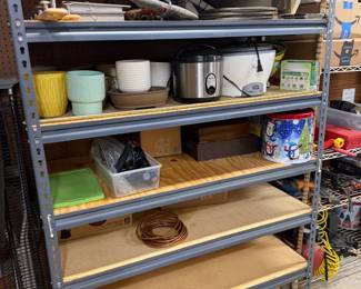 Heavy Duty Metal Storage Shelving Unit with Assorted Items
