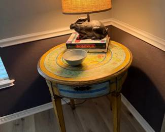 HandPainted Louis XV Style DemiLune Accent Table