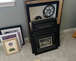 Framed Art Collection Motorcycle Wheel, Cheetah, Floral