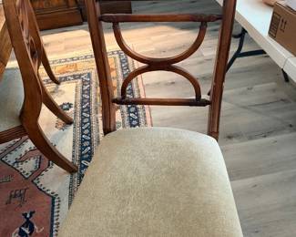 Regency Style Mahogany Dining Chairs with Cane Back Set of 