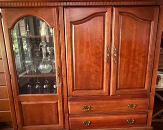 Traditional Cherry Wood China Cabinet or Hutch