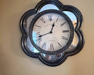 Edinburgh Clock Works Co. Quatrefoil Wall Clock with Mirror Backing