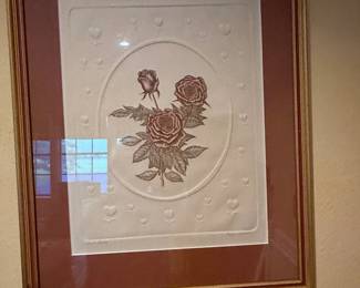Embossed Floral Art with Roses and Hearts