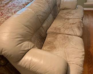 Contemporary OffWhite Leather Sofa