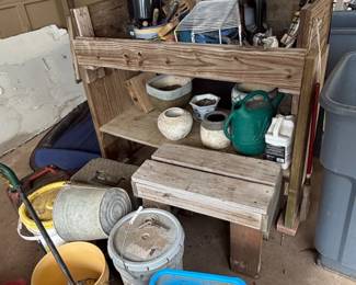 Handmade Wooden Potting Bench