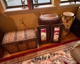 Woven Wicker Storage Trunk