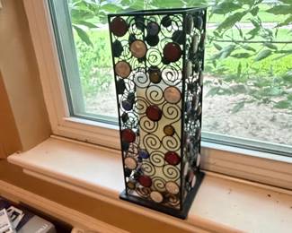 Decorative Metal and Glass Mosaic Candle Lantern
