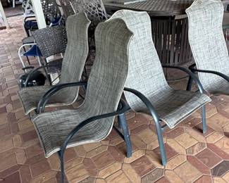 Contemporary SlingBack Patio Dining Chairs Set of 