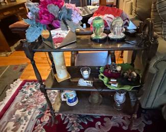 Victorian Style Mahogany ThreeTier Etagere Stand with Spindle Legs