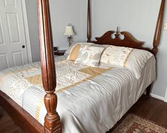 Mahogany Rice Carved FourPoster Bed