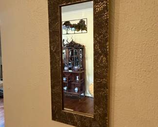 Embossed Copper Repouss Floral Wall Mirror