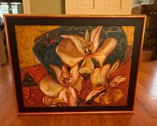 Original Oil Painting of Orchids by Patricia Clements