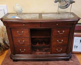 Bernhardt Wine Rack Sideboard with Marble Top