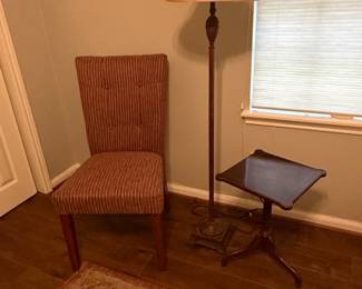 Vintage MidCentury Modern Floor Lamp and Pedestal Accent Table
