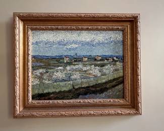 Vincent van Gogh Peach Trees in Blossom Framed Reproduction