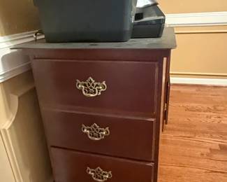Queen Anne Style Wood Drawer File Cabinet