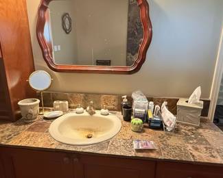 WallMounted Bathroom Mirror with Wavy Frame