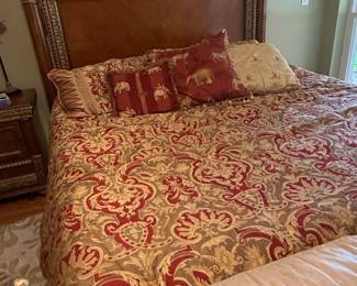 Traditional Ornate Carved Wood King Bed Frame