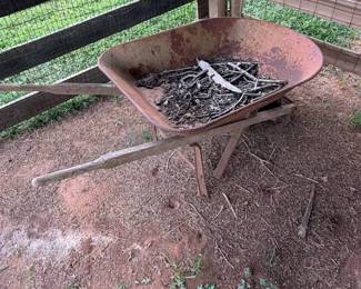 Vintage Steel Garden Wheelbarrow