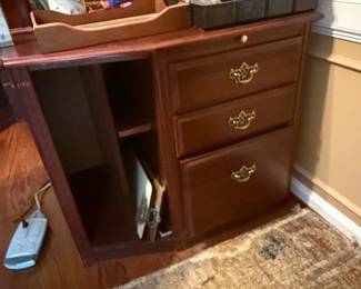 Traditional Pedestal Desk with Open Storage