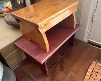 Handcrafted Wooden Step Stool Pair