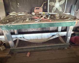Vintage Lyon Military Green Workbench