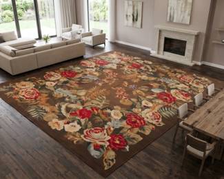 20's-30's NEEDLEPOINT FRENCH AUBUSSON STYLE CARPET 15X15