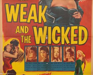 1954 THE WEAK & THE WICKED ONE-SHEET MOVIE POSTER