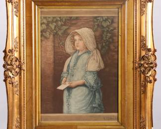JOHN MILLAIS "WAIF" VICTORIAN CHROMOLITHO GILTWOOD