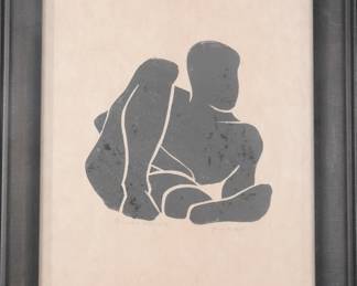 JAMES M. PAUL "MALE SILHOUETTE" WOODBLOCK SIGNED/#