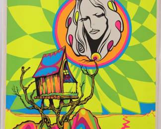  JEFF BURNS 1972 PSYCHEDELIC BLACKLIGHT POSTER