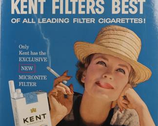 50s KENT CIGARETTES COUNTERTOP ADVERTISING SIGN