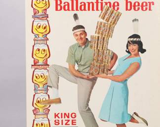1964 BALLENTINE BEER TOTEM POLE STORE ADVERTISEMENT