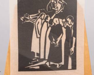 HERBERT LEIDER GERMAN EXPRESSIONIST WOODCUT PRINT