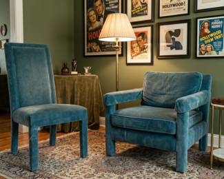 MILO BAUGHMAN STYLE PAIR HOLLYWOOD REGENCY CHAIRS