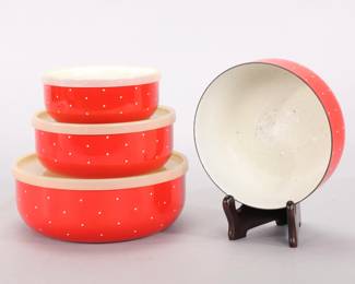 AMPLEUR EJIRY MCM ENAMELWARE NESTING BOWLS (4)
